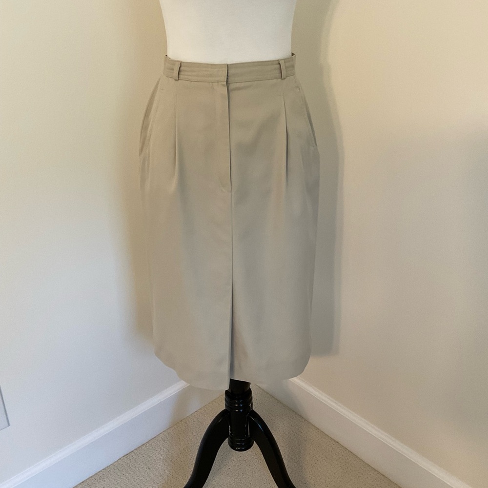 Vintage Breckenridge Khaki Beige Pencil Skirt